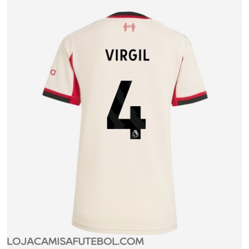 Camisa de Futebol Liverpool Virgil van Dijk #4 Equipamento Secundário Mulheres 2025-26 Manga Curta